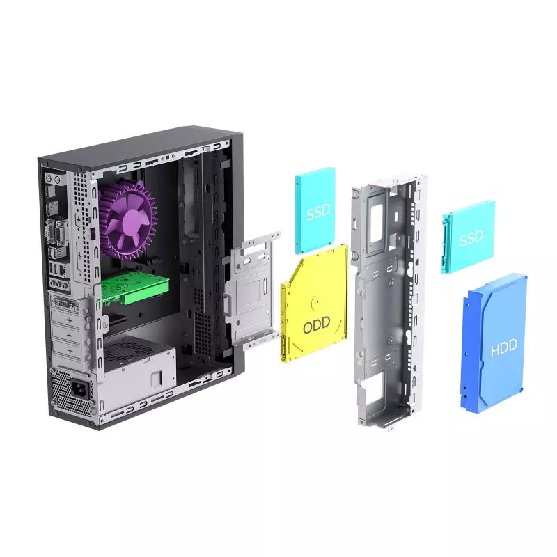 Akyga AK-302-01BL Κουτί SFF-PC, Micro-ATX / Mini-ITX, USB-C + 2x USB 3.0 + USB 2.0, χωρίς τροφοδοτικό, μαύρο