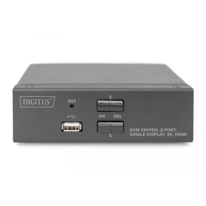 Διακόπτης KVM Digitus 2 Θυρών Single Display 4K HDMI