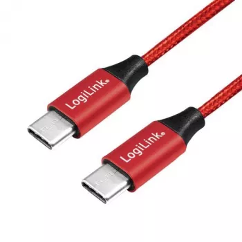 LOGILINK CU0156 LOGILINK - Καλώδιο USB 2.0, βύσμα USB-C σε βύσμα USB-C, κόκκινο, 1 m
