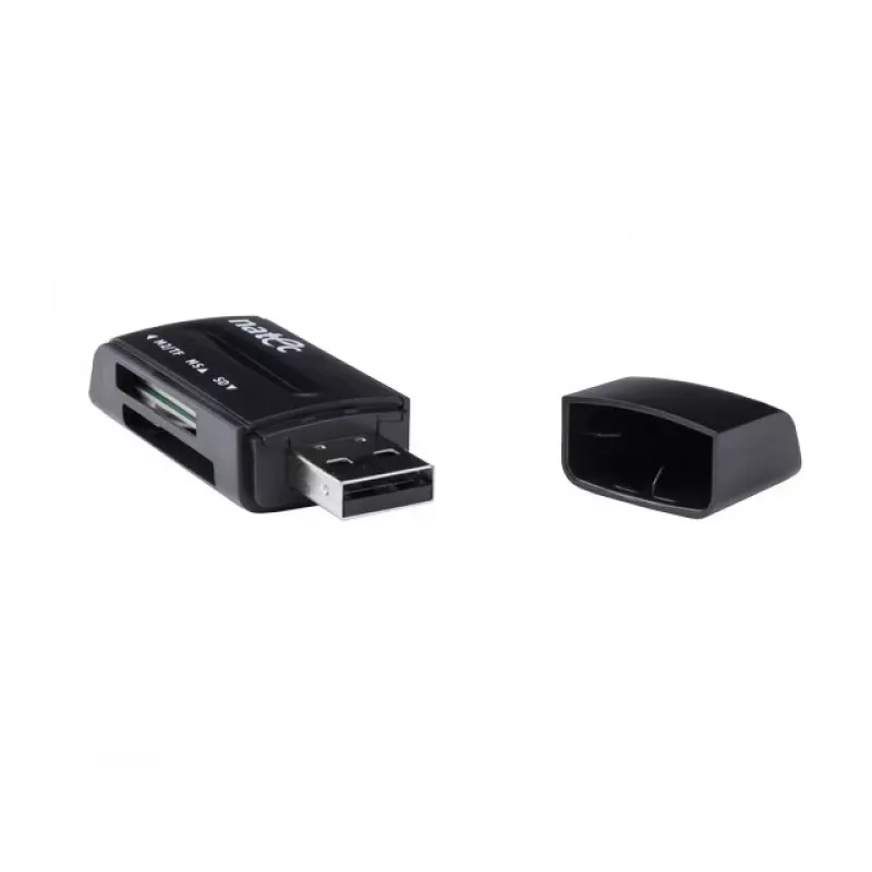 Natec MINI ANT 3 Αναγνώστης Καρτών USB 2.0 (SD, SDHC, MMC, M2, microSD), Μαύρο (NCZ-0560)