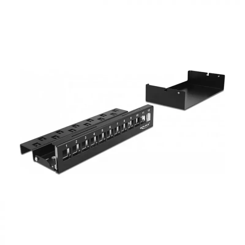 Patch Panel DeLOCK Keystone 12 Port μαύρο