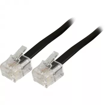 Wentronic Goobay Καλώδιο σύνδεσης modular, μαύρο, 10 m - βύσμα RJ11/RJ14 αρσενικό (6P4C) σε βύσμα RJ11/RJ14 αρσενικό (6P4C) (50319)