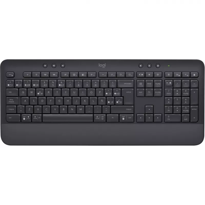 Logitech Signature K650 - Πληκτρολόγιο - Ασύρματο - Bluetooth 5.1 - QWERTY - Ισπανικό - Γραφίτης (920-010917)
