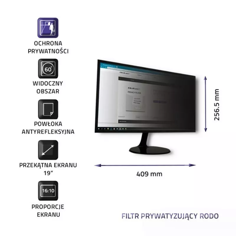 Qoltec 51054 φίλτρο προστασίας οθόνης 48,3 cm (19) φορητός υπολογιστής