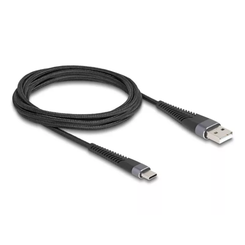 Καλώδιο USB DELOCK USB 2.0 2 m USB A USB C μαύρο 81122