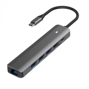 Αντάπτορας USB Type-C - HDMI, LAN, 3x USB 3.0 Type-A, USB Type-C PD100W