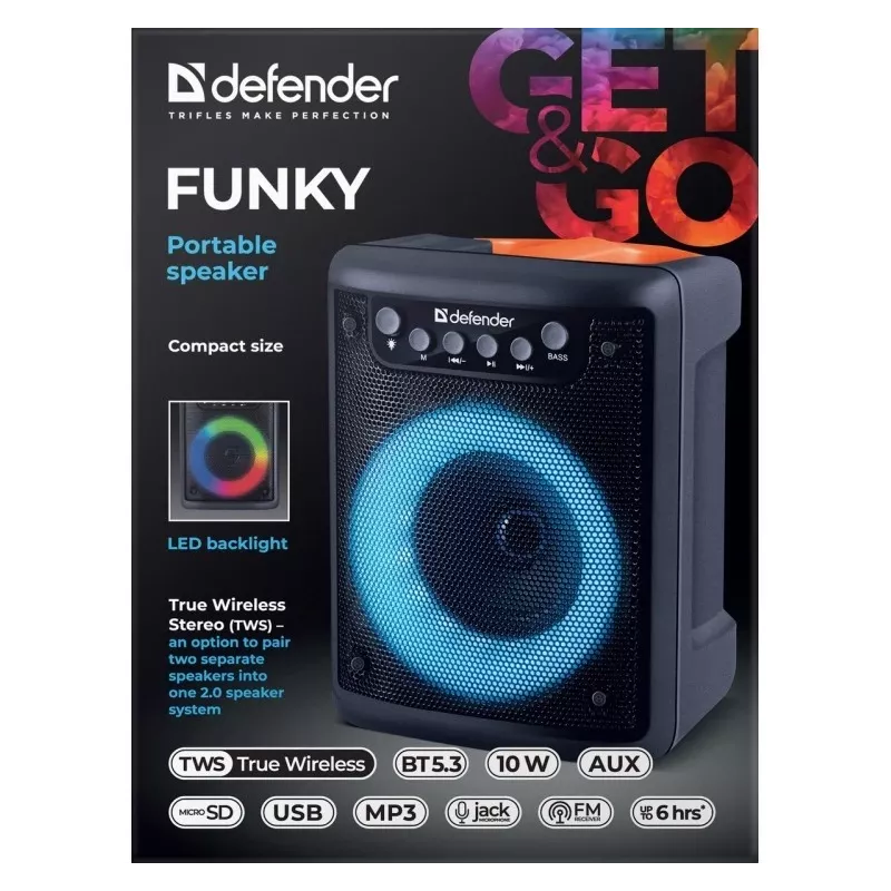 Ηχείο Bluetooth FUNKY 10W, 65053, DEFENDER