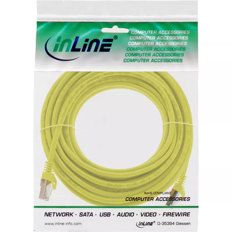 InLine Καλώδιο Patch SF/UTP Cat.5e κίτρινο 5m