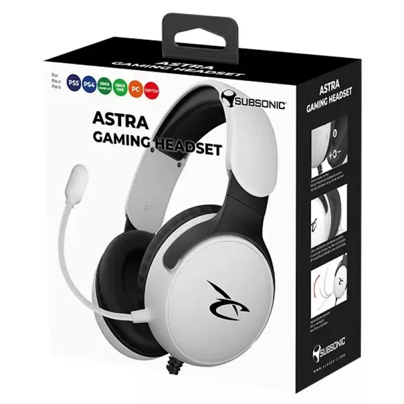 Headset Subsonic Astra Gaming headset λευκό/μαύρο SA5683-1