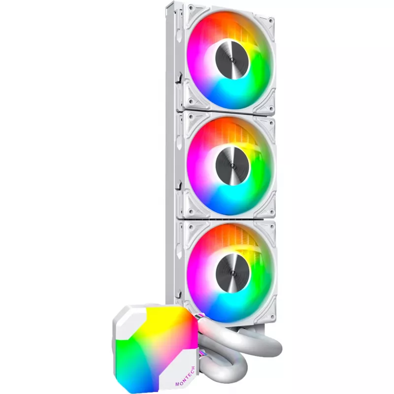 360mm Radiator Montech HyperFlow ARGB 360 White — ψυγείο υγρής ψύξης 360mm για PC