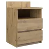 Κομοδίνο top e shop M1 ARTISAN, φινίρισμα δρυς, 2 συρτάρια, 400×320×590 mm