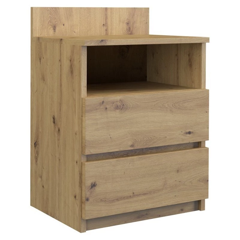 Κομοδίνο top e shop M1 ARTISAN, φινίρισμα δρυς, 2 συρτάρια, 400×320×590 mm