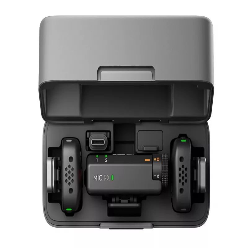 DJI Mic Mini (2 TX + 1 RX + Θήκη φόρτισης) Ασύρματο κιτ μικροφώνου - σκούρο γκρι