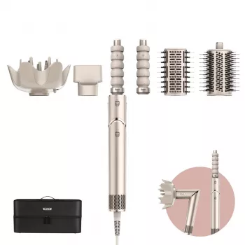 Shark FlexStyle 5-in-1 Air Styler & Σεσουάρ με αυτόματους περιστρεφόμενους μπικουτί, επίπεδη βούρτσα, οβάλ βούρτσα, ακροφύσιο, ντιφιούζερ, θήκη αποθήκευσης, χωρίς θερμικές βλάβες