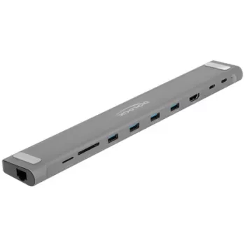 DeLOCK USB Type-C λεπτός σταθμός σύνδεσης 4K HDMI USB 3.2 Gen 1 LAN SD PD 3.0