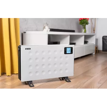 Ηλεκτρικός θερμοπομπός NOVEEN CH8000 — 2000 W, 3 βαθμίδες ισχύος, χρονοδιακόπτης, τηλεχειριστήριο, λευκός