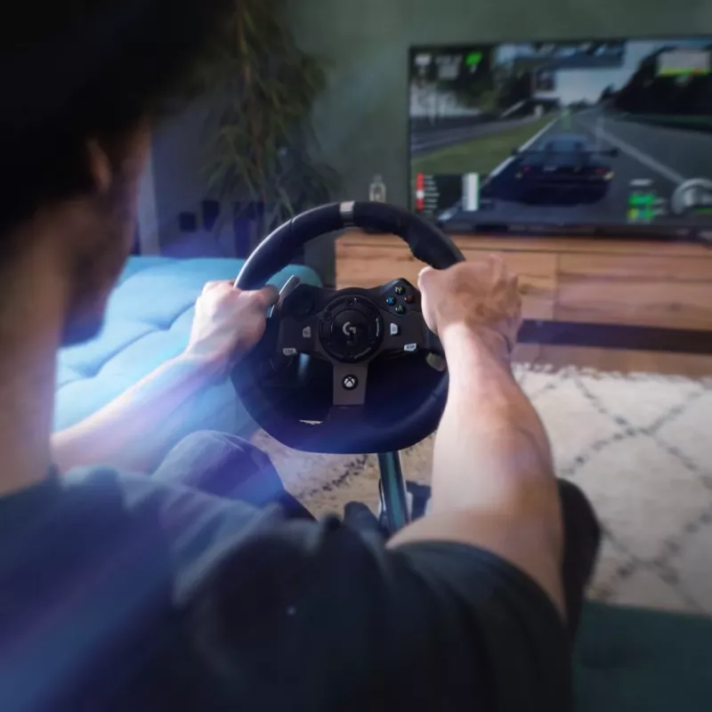 Logitech G920 Driving Force τιμόνι αγώνων με πετάλια για Xbox One και PC, USB, μαύρο (941-000123)