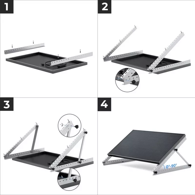 Σετ τοποθέτησης EcoFlow AA-FRAME-28IN ελεύθερο στήριξης ασημί
