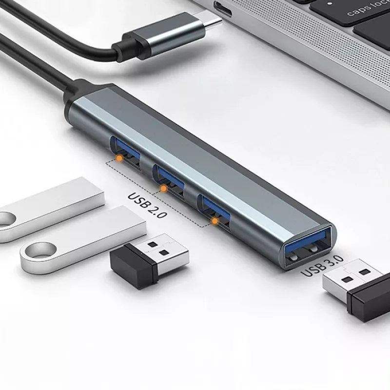 USB hub QOLTEC 53792, USB-C 3.1 σε 4 θύρες (USB 3.0 x1, USB 2.0 x3)