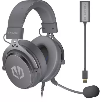 VIRO Plus USB Alt Gray, gaming headset σκούρο γκρι, USB-A, υποδοχή 3,5 mm, κάρτα ήχου 7.1-USB