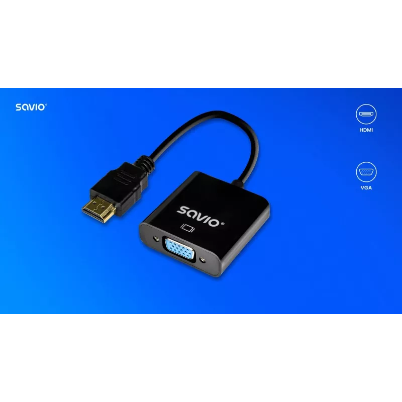 Savio Προσαρμογέας HDMI-VGA AK-75