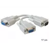 Delock 65403 σειριακός προσαρμογέας Y DB-9 αρσενικό σε 2x DB-9 θηλυκό, 0,17 m, κοχλίες με πεταλούδα, μπεζ