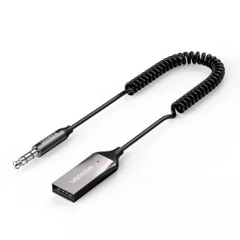 UGREEN CM309 δέκτης ήχου Bluetooth 5.0, USB, υποδοχή AUX 3,5 mm, μαύρος