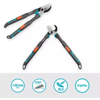 Gardena Ψαλίδι κλαδέματος TeleCut Pro S γκρι/τυρκουάζ 52cm - 67cm (12040-88)