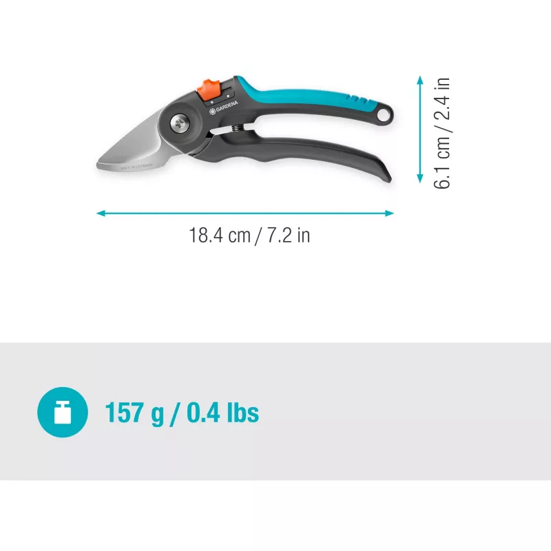 Ψαλίδι κλαδέματος GARDENA PremiumCut 12241-20 Bypass, γκρι/τυρκουάζ