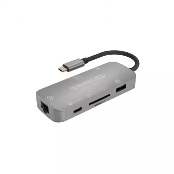 USB Hub Terratec Connect C8 USB 2.0 Type-C Γκρι