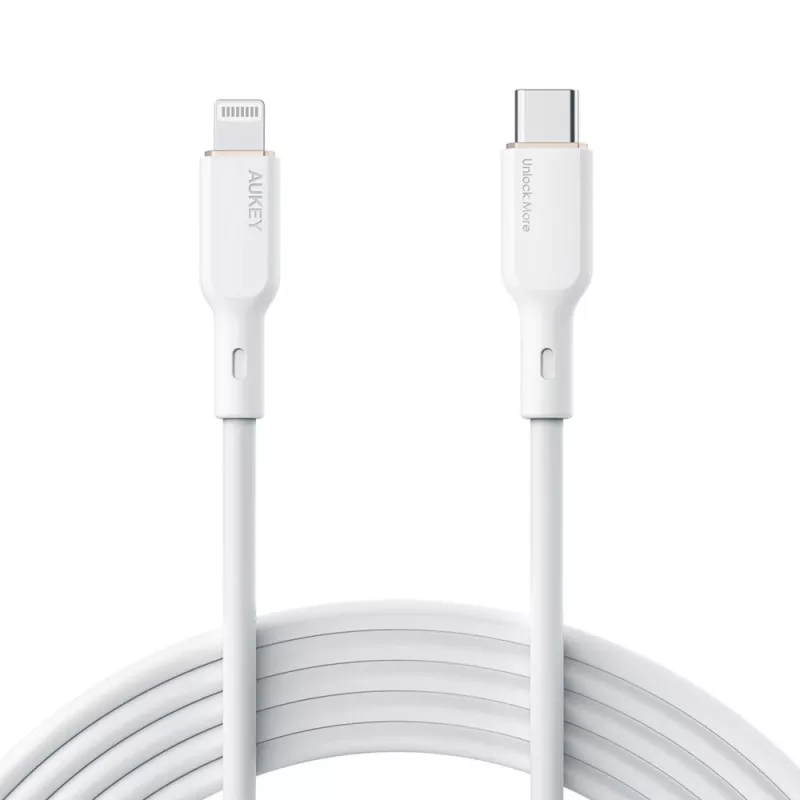 Λευκό καλώδιο σιλικόνης CB-SCL2 Lightning-USB-C USB Power Delivery USB-PD