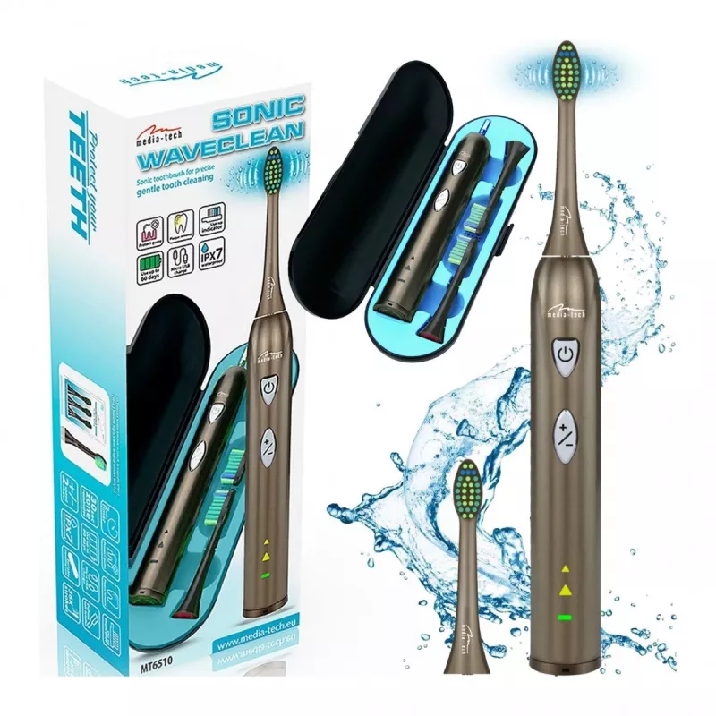 Οδοντόβουρτσα Media-Tech SONIC WAVECLEAN Ενήλικες Καφέ