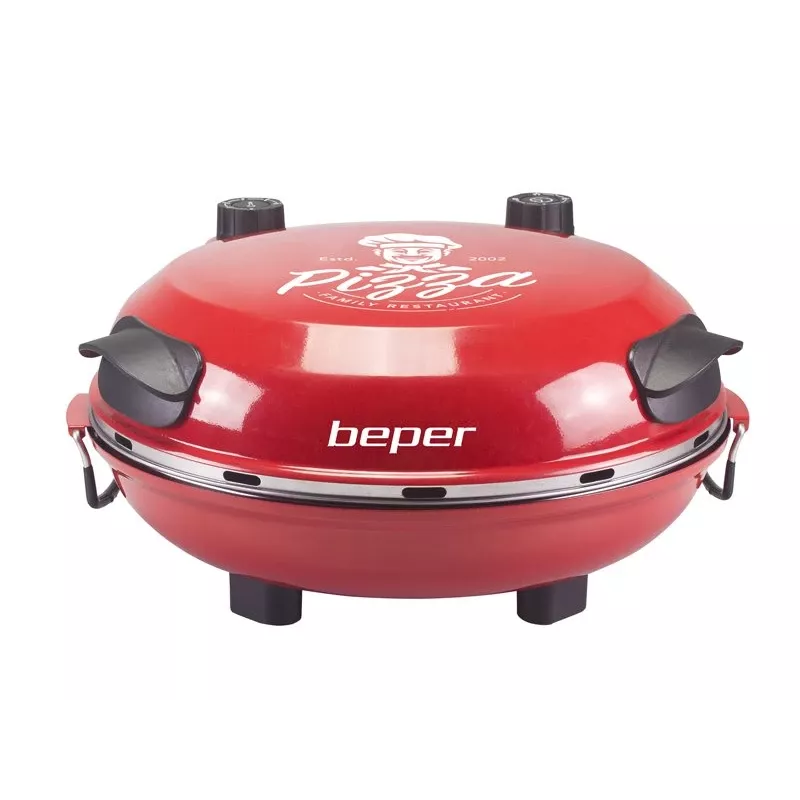 Beper P101CUD300 Party Line φούρνος πίτσας, 1200 W, 400°C, πυρίμαχη πέτρα 31 cm, κόκκινος