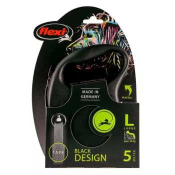 Flexi Black Design L 5 m λουρί σκύλου με μηχανισμό τυλίγματος