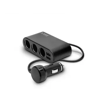 Φορτιστής αυτοκινήτου USB SAVIO SA-024 — universal φορτιστής για φορητές συσκευές, είσοδος 12–24 V, έξοδος 5 V, μαύρο, αναπτήρας