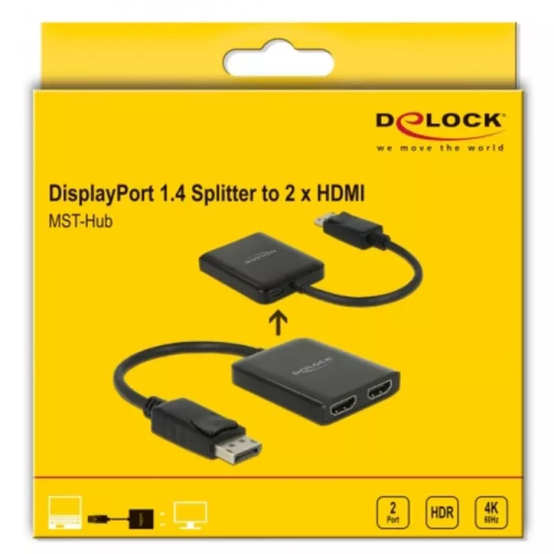 Διαχωριστής βίντεο DeLOCK 87769 DisplayPort σε 2x HDMI