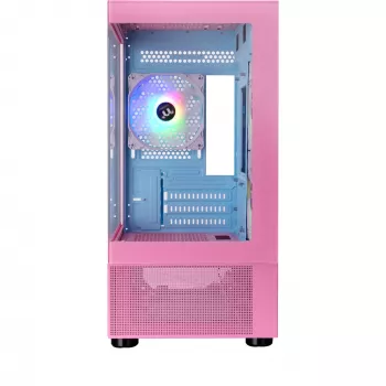 View 170 TG ARGB, κουτί tower ροζ, Tempered Glass x 2