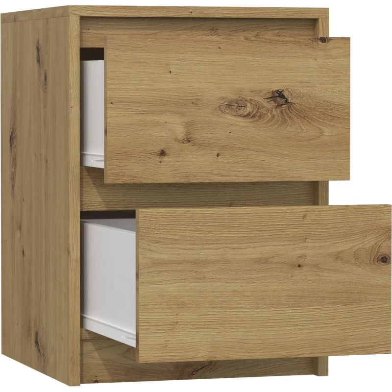 Topeshop K2 ARTISAN κομοδίνο 2 συρτάρι(α) δρυς