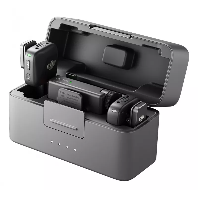 DJI Mic Mini (2 TX + 1 RX + Θήκη φόρτισης) Ασύρματο κιτ μικροφώνου - σκούρο γκρι