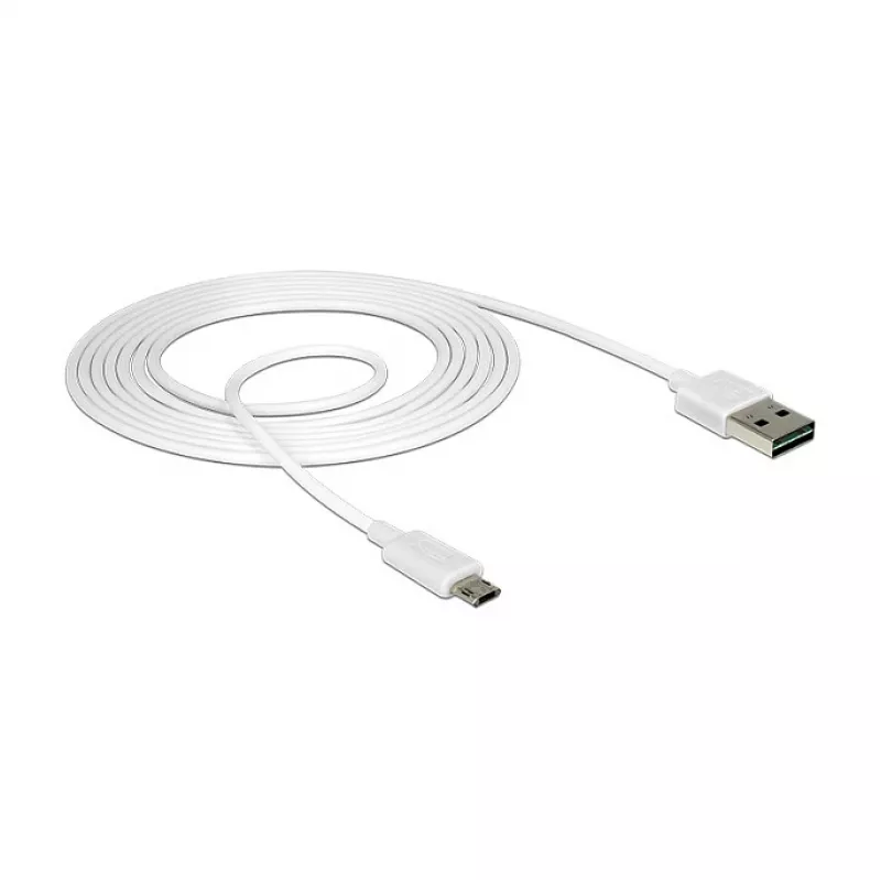 Καλώδιο USB DeLOCK 84808 USB 2.0 2 m USB A Micro-USB B λευκό