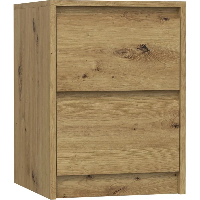 Topeshop K2 ARTISAN κομοδίνο 2 συρτάρι(α) δρυς