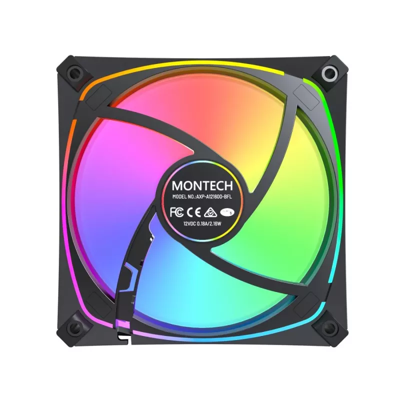 MONTECH AX120 PRO ΜΑΥΡΟ 120mm ARGB ανεμιστήρας κουτιού