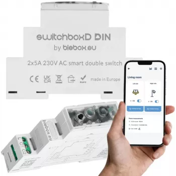 Κουτί διανομής ράγας bleBox switchboxD (Μοντέλο 36805) για αρθρωτή εγκατάσταση Smart Home