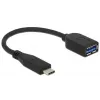 Καλώδιο USB DeLOCK USB 3.1 Gen 2 Type-C/Type-A 0,1 m μαύρο