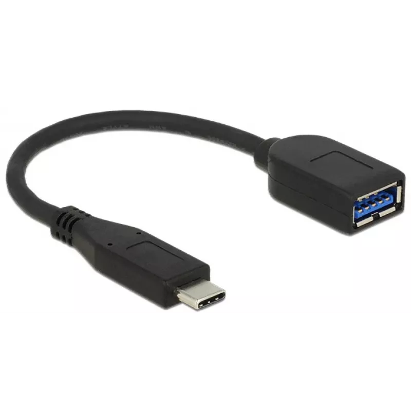 Καλώδιο USB DeLOCK USB 3.1 Gen 2 Type-C/Type-A 0,1 m μαύρο