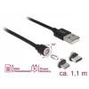 Καλώδιο USB DeLOCK 85723 USB 2.0 1,1 m USB A USB C/Micro-USB B μαύρο