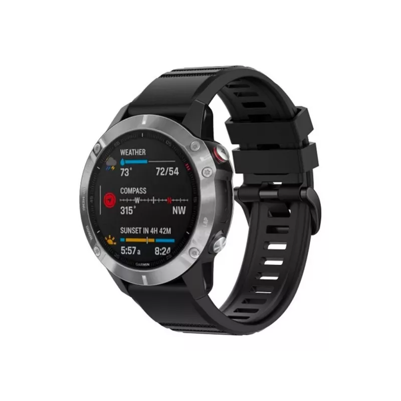 Βραχιόλι σιλικόνης 22 mm για Garmin QuickFit από FIXED – μαύρο