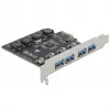 Κάρτα Delock PCI Express x1 σε 4 x εξωτερική θύρα USB Type-A SuperSpeed USB