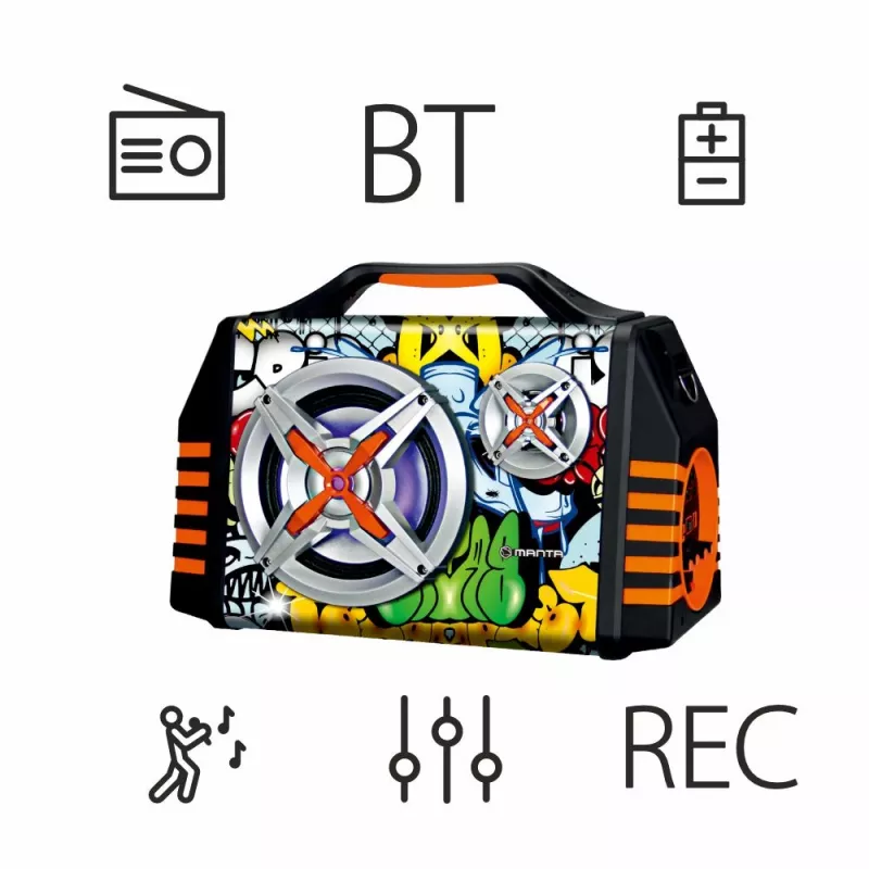Φορητό ηχείο Manta SPK1005PRO Helios 2, μαύρο