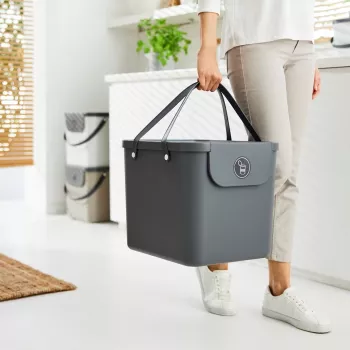 Rotho Albula κάδος διαλογής απορριμμάτων, 40 l, ανθρακί